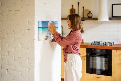 Dry erase magnetic board Tropical island