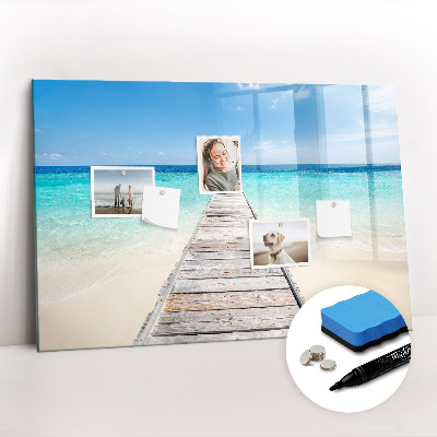 Dry erase magnetic board Tropical island