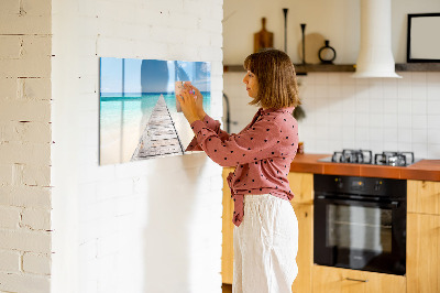 Dry erase magnetic board Tropical island