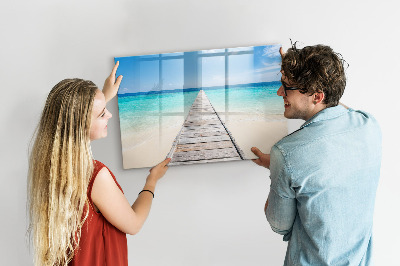 Dry erase magnetic board Tropical island
