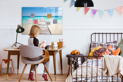 Dry erase magnetic board Tropical island