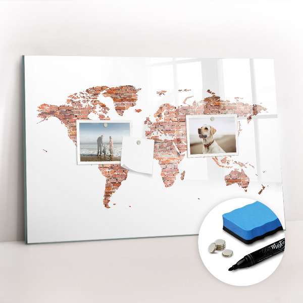 Dry erase magnetic board Old Brick Map