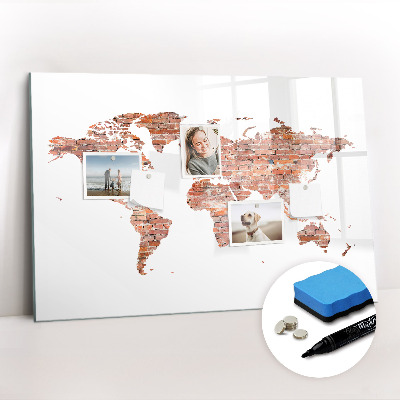 Dry erase magnetic board Old Brick Map