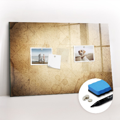 Dry erase magnetic board Old World Map