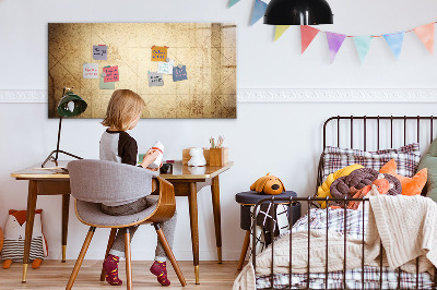 Dry erase magnetic board Old World Map