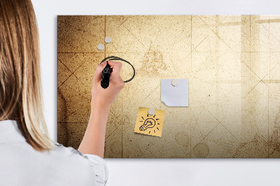 Dry erase magnetic board Old World Map