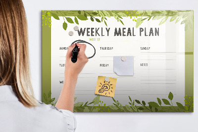 Magnetic board with marker Weekly Menu