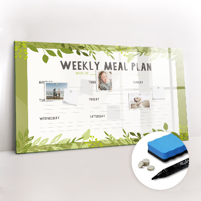 Magnetic board with marker Weekly Menu