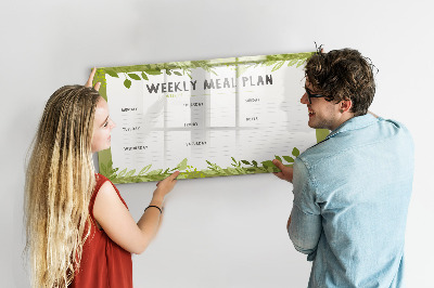 Magnetic board with marker Weekly Menu