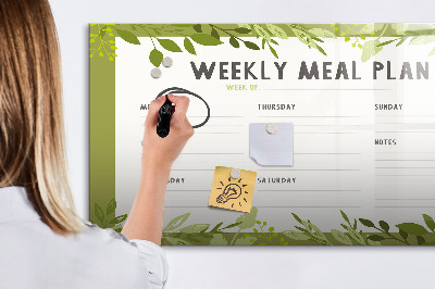 Magnetic board with marker Weekly Menu