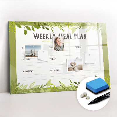 Magnetic dry erase board Weekly Menu