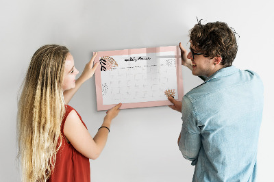 Dry erase magnetic board Monthly Planner with Flowers