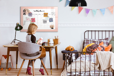 Dry erase magnetic board Monthly Planner with Flowers
