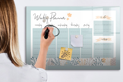 Dry erase magnetic board Weekly Schedule
