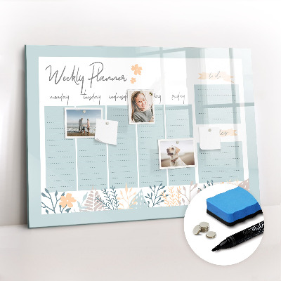 Dry erase magnetic board Weekly Schedule