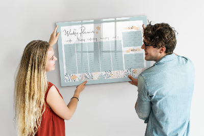 Dry erase magnetic board Weekly Schedule