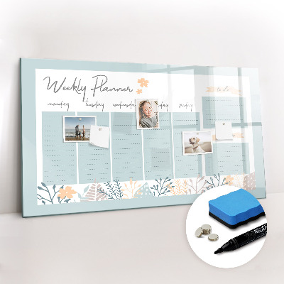 Dry erase magnetic board Weekly Schedule