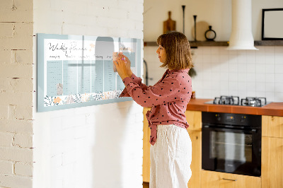 Dry erase magnetic board Weekly Schedule