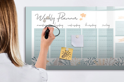 Dry erase magnetic board Weekly Schedule