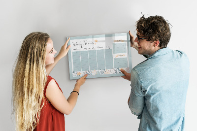 Dry erase magnetic board Weekly Schedule