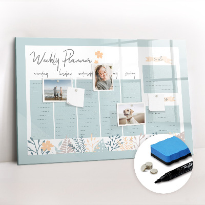 Dry erase magnetic board Weekly Schedule