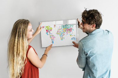 Magnetic board for writing Map with Country Names