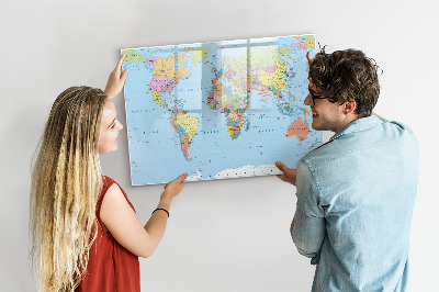 Magnetic dry erase board Political World Map