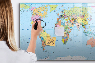 Magnetic board with marker Political World Map