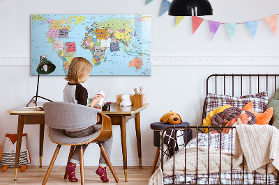 Magnetic dry erase board Political World Map