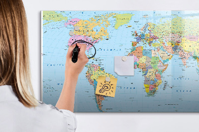 Magnetic dry erase board Political World Map