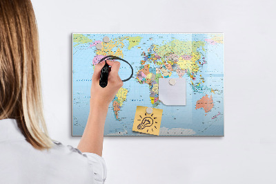 Magnetic dry erase board Political World Map