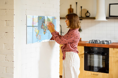 Magnetic dry erase board Political World Map