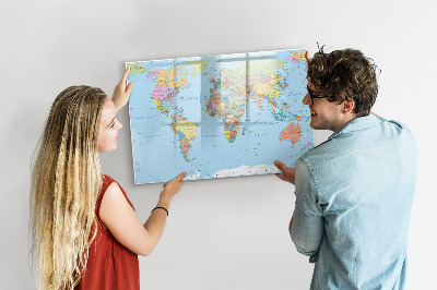 Magnetic dry erase board Political World Map