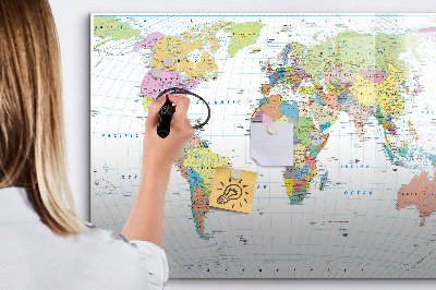 Magnetic board for drawing Political World Map