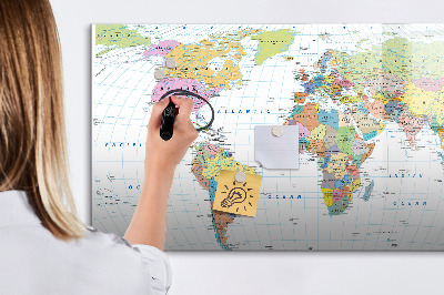 Magnetic board for drawing Political World Map