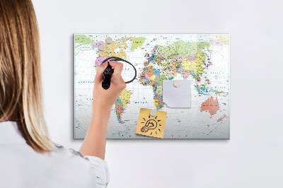 Magnetic board for drawing Political World Map