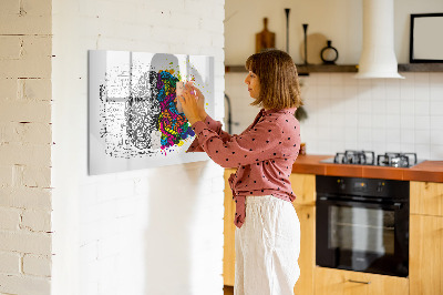 Dry erase magnetic board Brain Abstraction