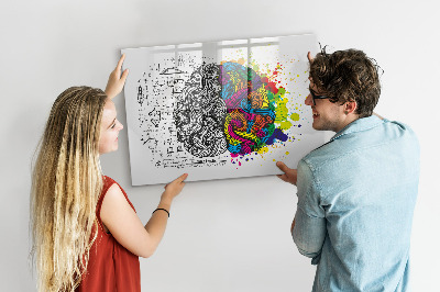 Dry erase magnetic board Brain Abstraction