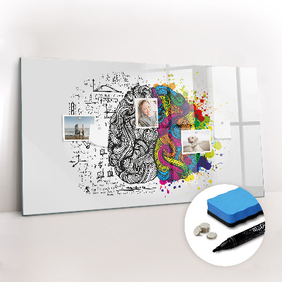 Dry erase magnetic board Brain Abstraction