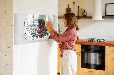Dry erase magnetic board Brain Abstraction
