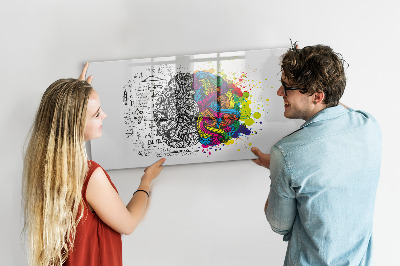 Dry erase magnetic board Brain Abstraction