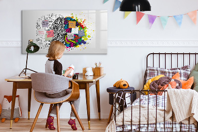 Dry erase magnetic board Brain Abstraction