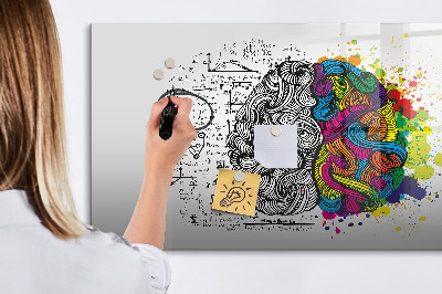 Dry erase magnetic board Brain Abstraction