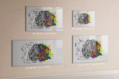 Dry erase magnetic board Brain Abstraction