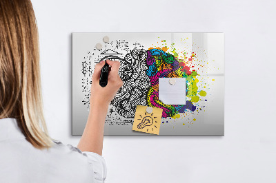 Dry erase magnetic board Brain Abstraction