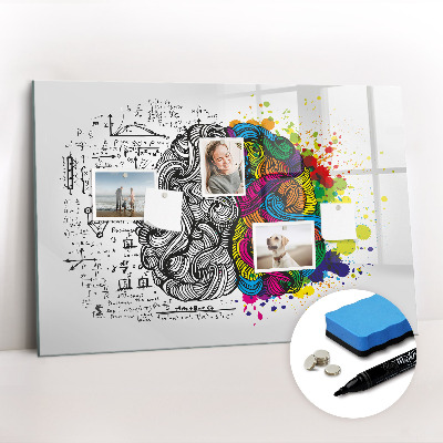 Dry erase magnetic board Brain Abstraction
