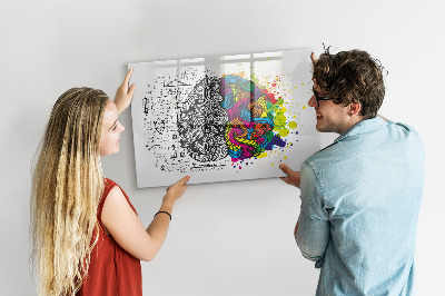 Dry erase magnetic board Brain Abstraction