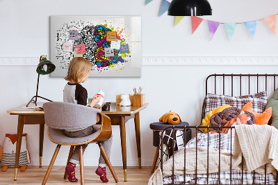 Dry erase magnetic board Brain Abstraction