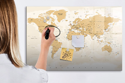 Magnetic board for writing Political World Map