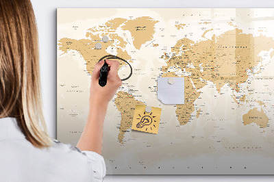 Magnetic board for writing Political World Map